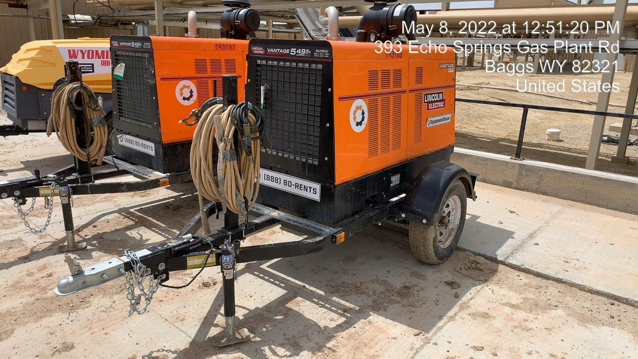 2021 Lincoln Electric Vantage 549X Ready Pak 3, ORANGE (includes trailer, cable rack, fender light kit)