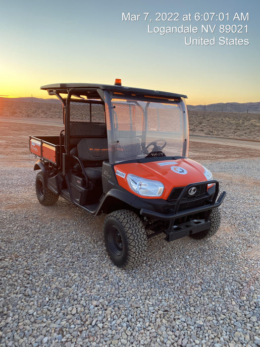 2022 Kubota RTV-X1140W-H Plastic Canopy, Windshield Acrylic Clear, LED Strobe Light, Wire Harness Kit, Back up Alarm