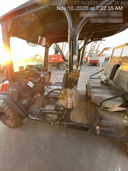 2019 Kubota RTV-X1140 4wd Utility Cart, LED Strobe, Windshield Tempered Glass, Plastic Canopy, Wire Harness Kit, Backup Alarm
