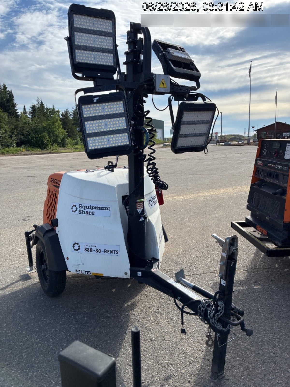 2024 Generac MLT2 Diesel, Flex Switch 120V Input, Powerzone Controller, 
(4) 320W LED Lights, 4kW Generator, 39.9 Gal Fuel Tank, 2" Ball, T3