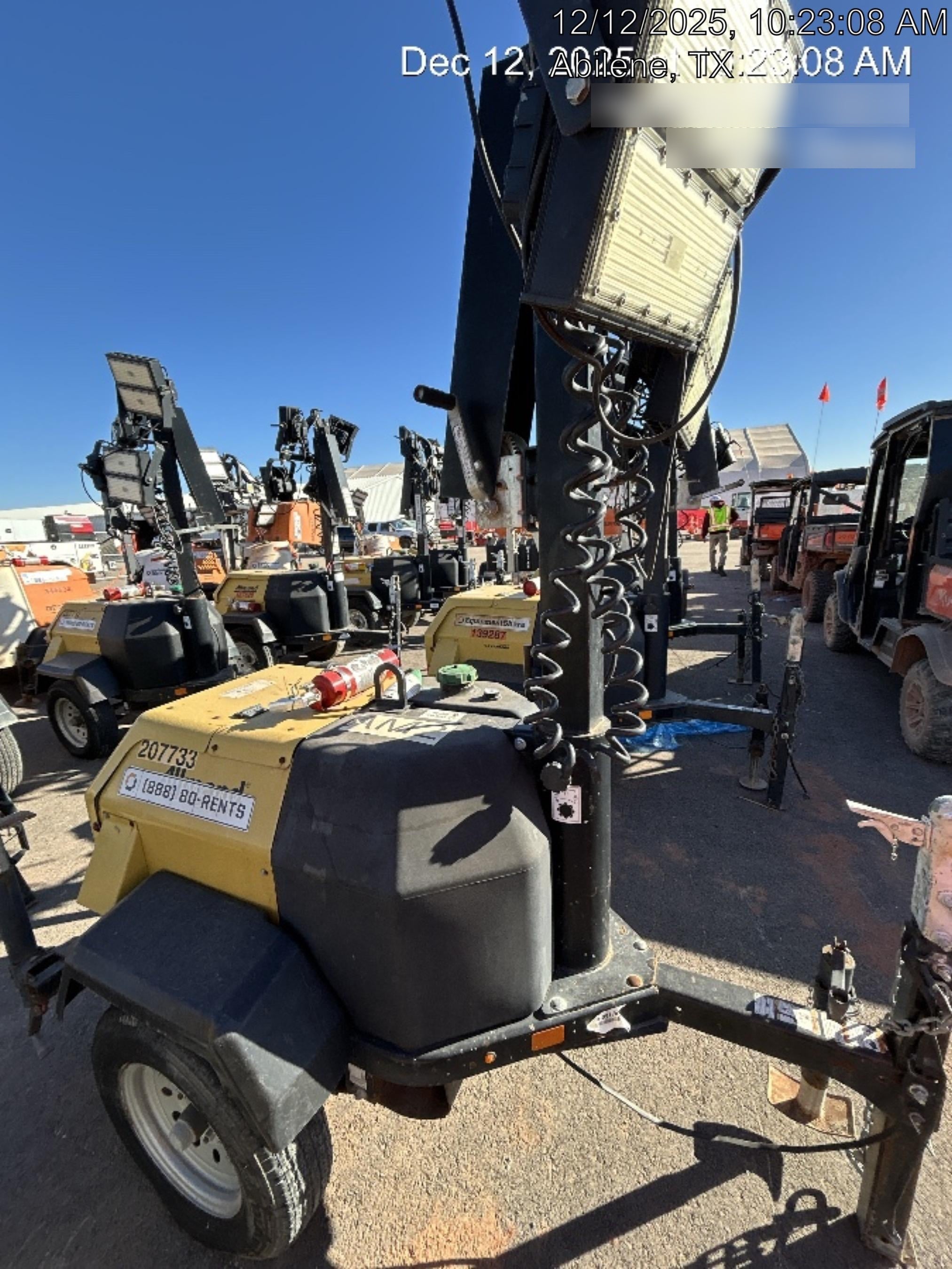 2022 Allmand NLV3GR (4) LED Light Fixture 350W, 23' Vertical Mast, 3kW Prime, Towable, Deep Sea L401, Leveling Jacks, Yanmar T4F 5.8hp