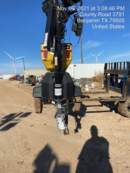 2021 Allmand NLV3GR (4) LED Light Fixture 350W, 23' Vertical Mast, 3kW Prime, Towable, Deep Sea L401, Leveling Jacks, Yanmar T4F 5.8hp