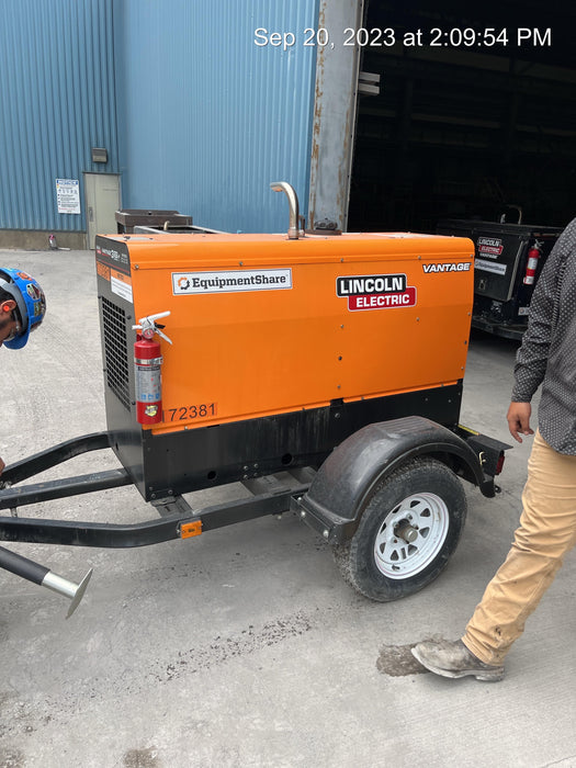 2021 Lincoln Electric Vantage 322 Vantage 322 Ready Pak 3 w/ Decals, ORANGE (includes trailer, cable rack, fender light kit) NO Telematics