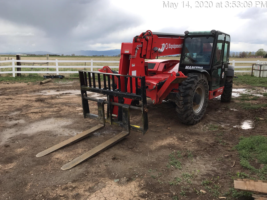 2020 Manitou MTA12055SER3 Cab/Heat/Air, Solid Tires, Amber Strobe, Lift Hook w/66" Carriage, 60" Forks