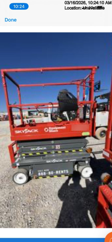 2024 Skyjack SJ3219 Electric Drive, Sld NM Tires, DBcns, RFRails, Power to Platform, T3 + Access Control