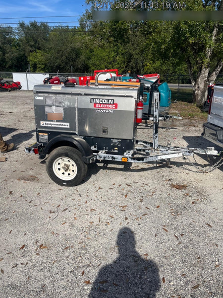 2019 Lincoln Electric Vantage 322 Welder Ready-Pak 3, Two wheel trailer, Fender and Light kit, Cable Rack