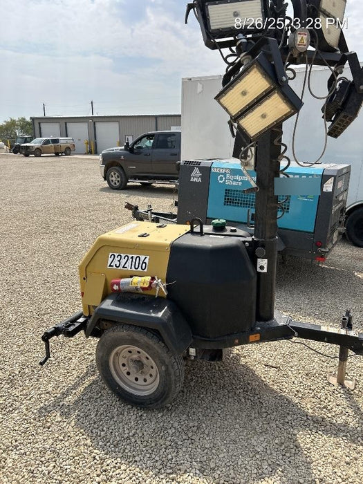 2022 Allmand NLV3GR (4) LED Light Fixture 350W, 23' Vertical Mast, 3kW Prime, Towable, Deep Sea L401, Leveling Jacks, Yanmar T4F 5.8hp