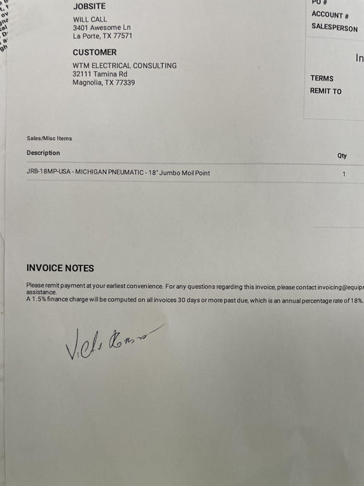 2021 MICHIGAN PNEUMATIC MP-133-ORANGE-NEP-SB