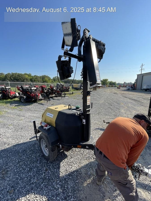 2022 Allmand NLV3GR (4) LED Light Fixture 350W, 23' Vertical Mast, 3kW Prime, Towable, Deep Sea L401, Leveling Jacks, Yanmar T4F 5.8hp