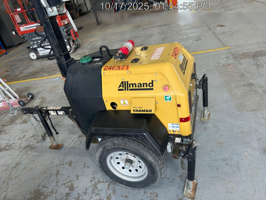 2022 Allmand NLV3GR (4) LED Light Fixture 350W, 23' Vertical Mast, 3kW Prime, Towable