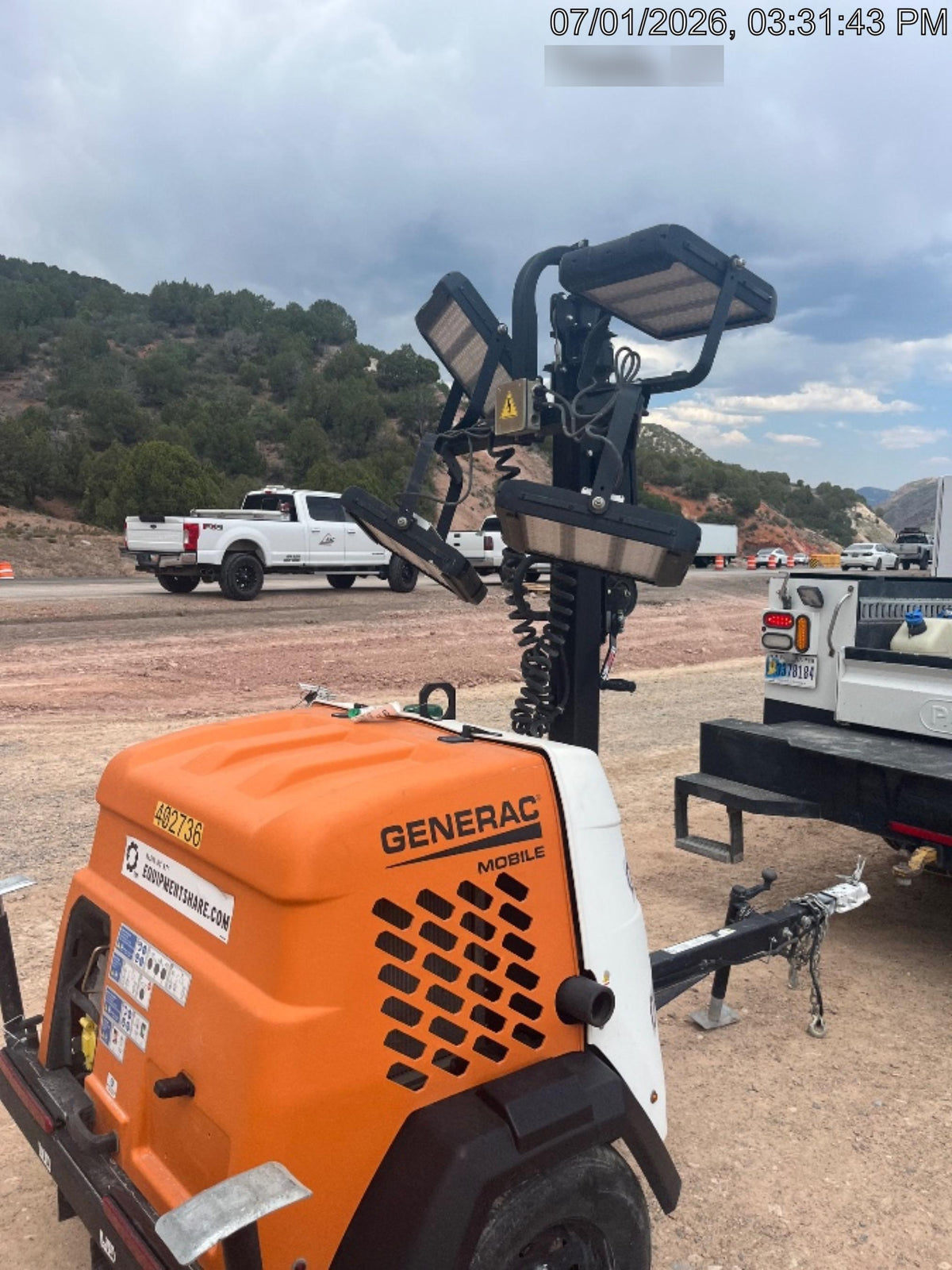 2024 Generac MLT2 Diesel, Flex Switch 120V Input, Powerzone Controller, 
(4) 320W LED Lights, 4kW Generator, 39.9 Gal Fuel Tank, 2" Ball, T3