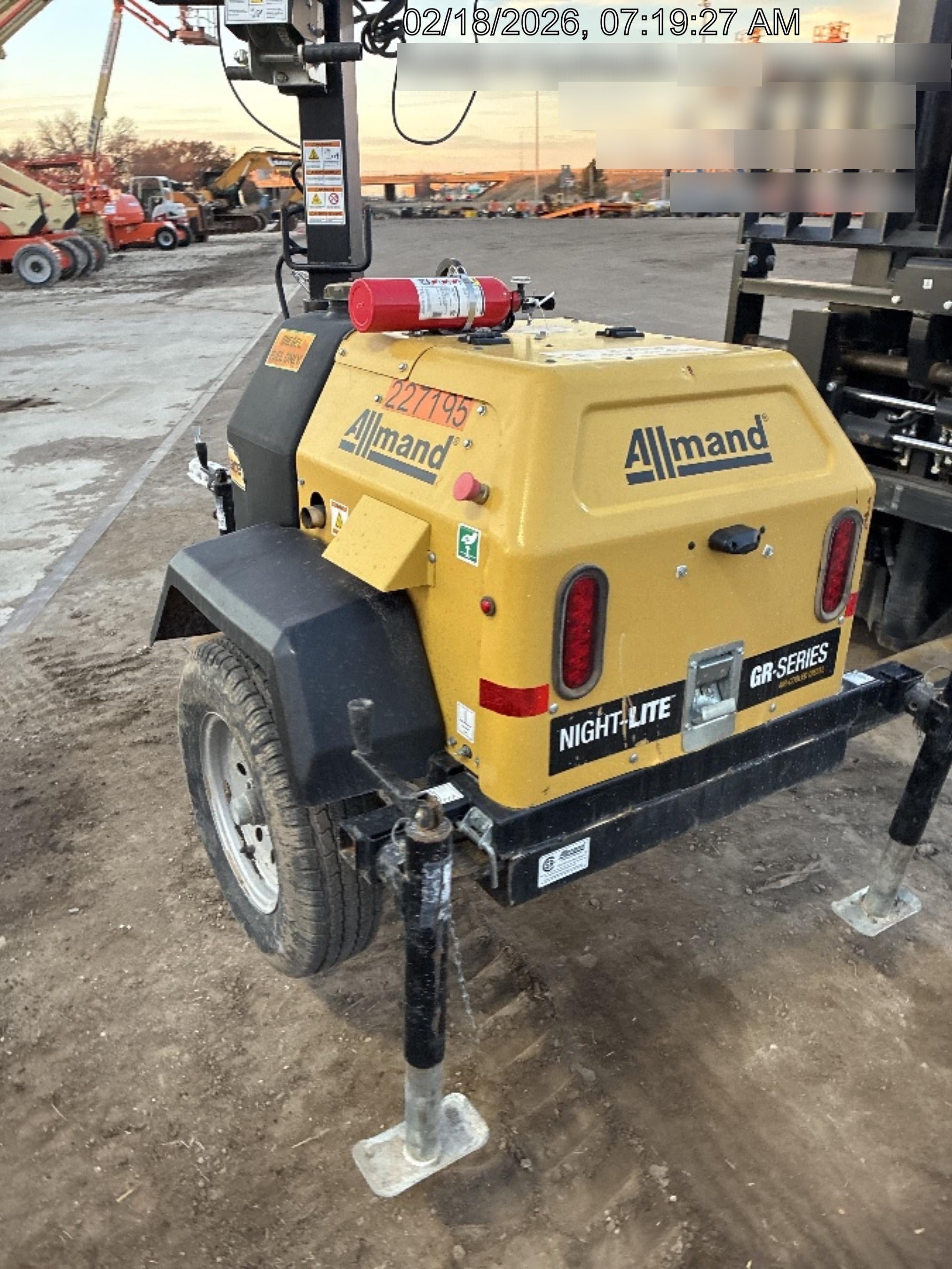 2022 Allmand NLV3GR (4) LED Light Fixture 350W, 23' Vertical Mast, 3kW Prime, Towable, Deep Sea L401, Leveling Jacks, Yanmar T4F 5.8hp