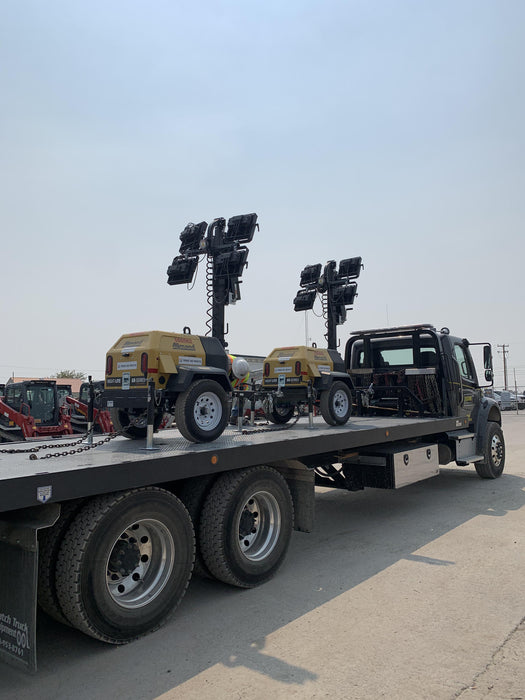 2021 Allmand NLV3GR (4) LED Light Fixture 350W, 23' Vertical Mast, 3kW Prime, Towable, Deep Sea L401, Leveling Jacks, Yanmar T4F 5.8hp