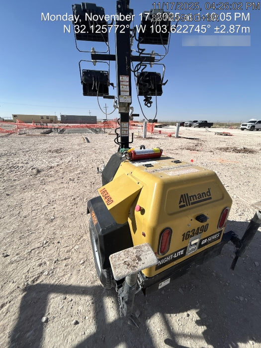 2021 Allmand NLV3GR (4) LED Light Fixture 350W, 23' Vertical Mast, 3kW Prime, Towable, Deep Sea L401, Leveling Jacks, Yanmar T4F 5.8hp