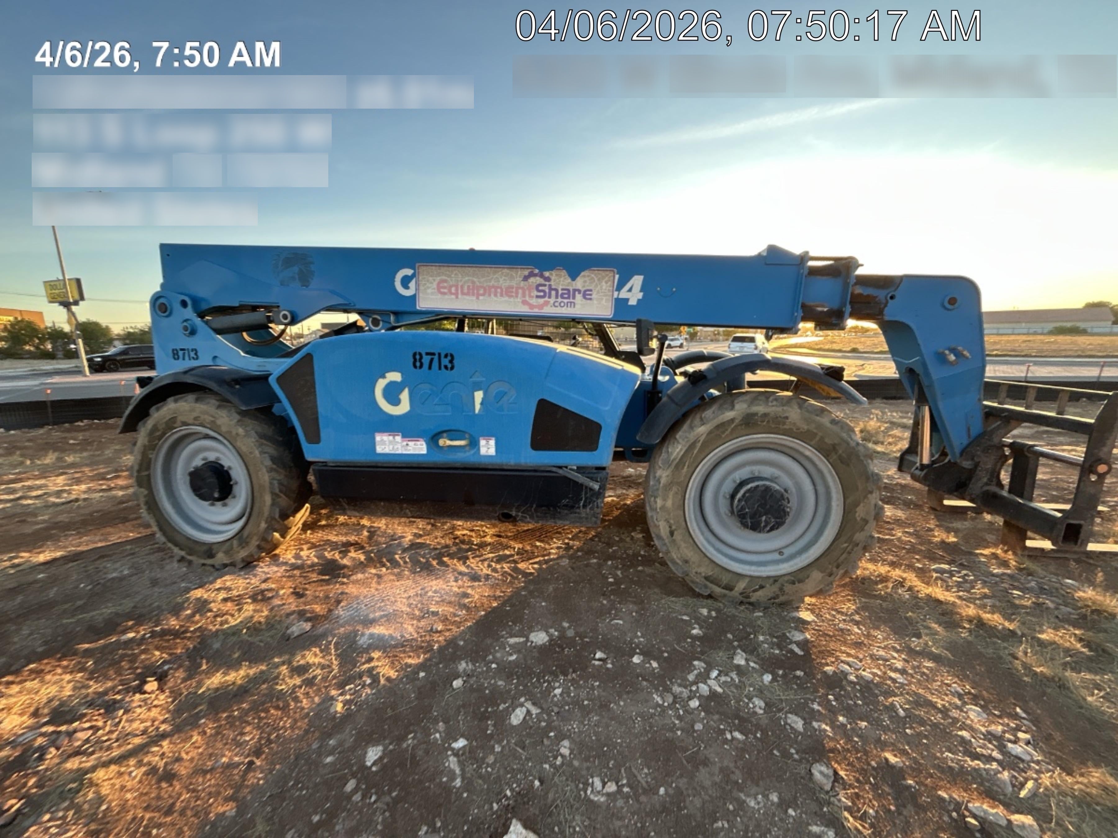 2018 Genie GTH-844 Genie GTH-844D w/Open ROPS, FF Tires, Work Light/Beacon, 60" Carriage and Forks