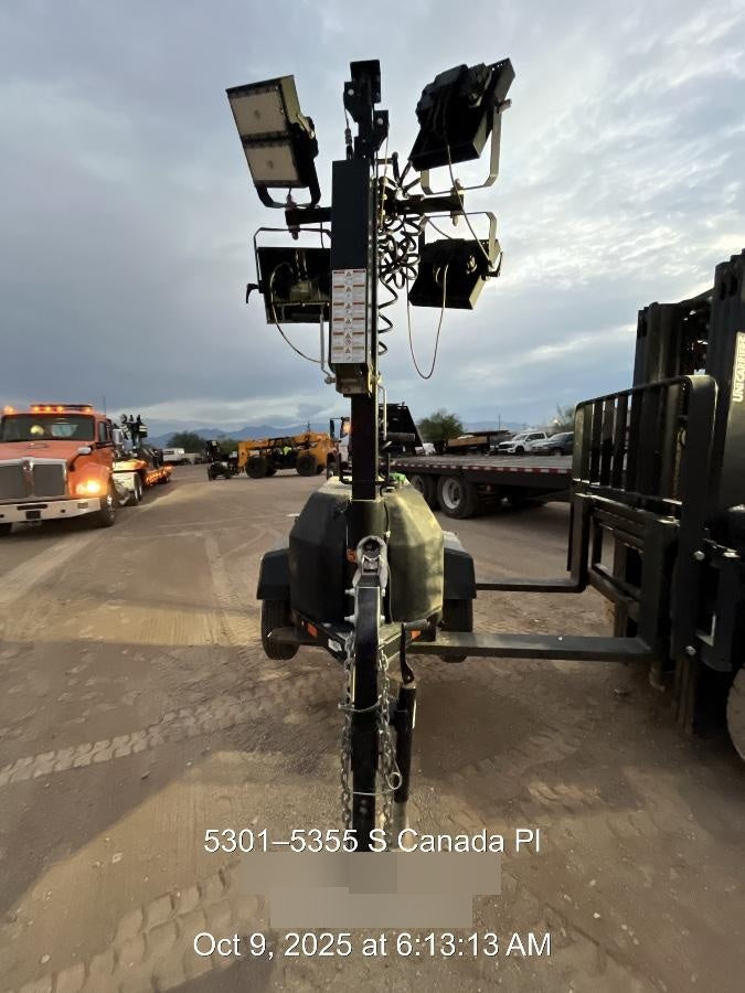 2022 Allmand NLV3GR (4) LED Light Fixture 350W, 23' Vertical Mast, 3kW Prime, Towable, ES Decals, T3