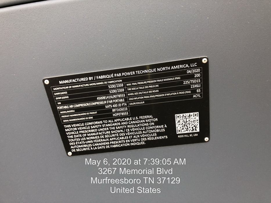 2020 ATLAS COPCO XATS 400 PFF