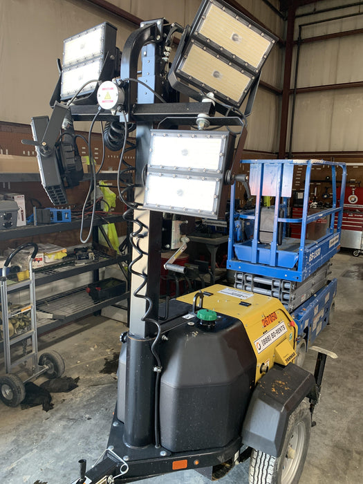 2022 Allmand NLV3GR (4) LED Light Fixture 350W, 23' Vertical Mast, 3kW Prime, Towable, ES Decals, T3