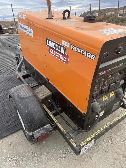 2022 Lincoln Electric Vantage 322 Trlr Mounted, Cable Rack, Light Kit