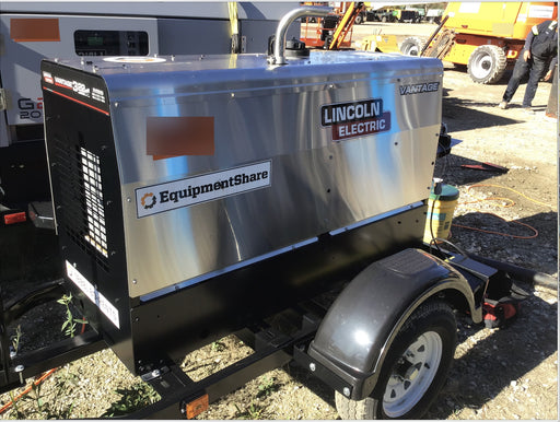 2019 Lincoln Electric Vantage 322 Welder Ready-Pak 3, Two wheel trailer, Fender and Light kit, Cable Rack