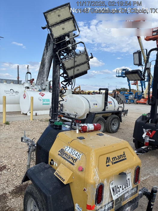 2022 Allmand NLV3GR (4) LED Light Fixture 350W, 23' Vertical Mast, 3kW Prime, Towable, ES Decals, T3