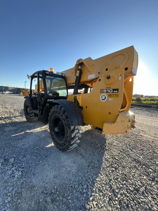 2019 JCB 510-56 Canopy, 74 HP, Solid Tires, STD Worklight, Beacon, Aux Hydraulics, Lifting Eye, Back up Alarm w/66" Carriage/60" Forks