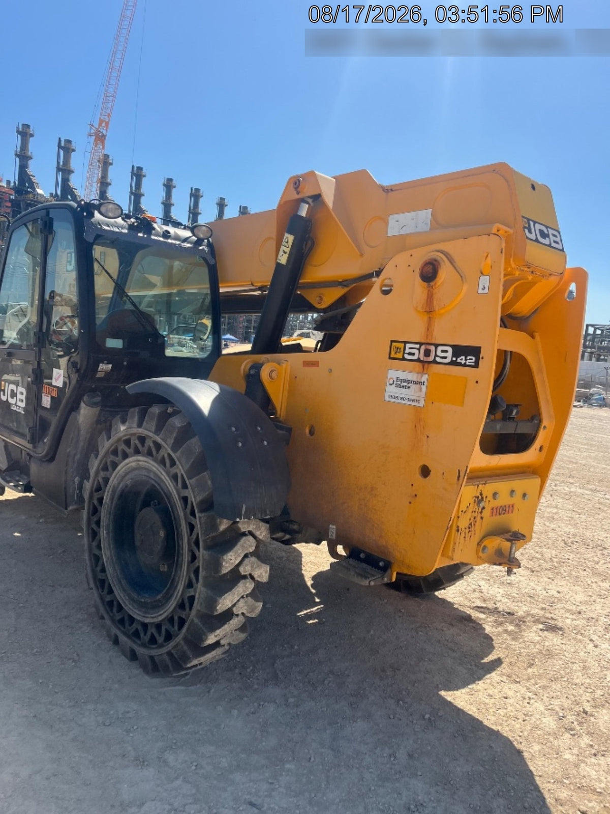 2020 JCB 509-42 Cab/Heat/Air, Solid Tires, Work Lights, Beacon, Aux Hydraulics, Back up Alarm, Lifting Eye, ES Decals