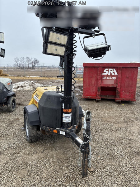 2022 Allmand NLV3GR (4) LED Light Fixture 350W, 23' Vertical Mast, 3kW Prime, Towable, Deep Sea L401, Leveling Jacks, Yanmar T4F 5.8hp