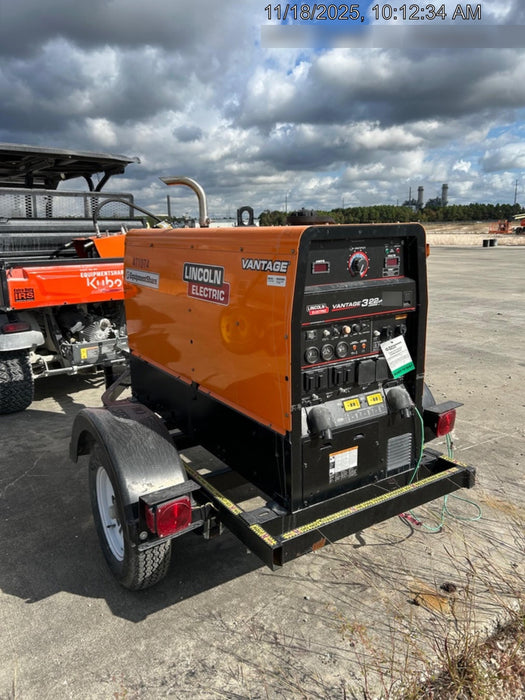 2024 Lincoln Electric Vantage 322 Welder Ready-Pak 3, Two wheel trailer, Fender and Light kit, Cable Rack, Orange