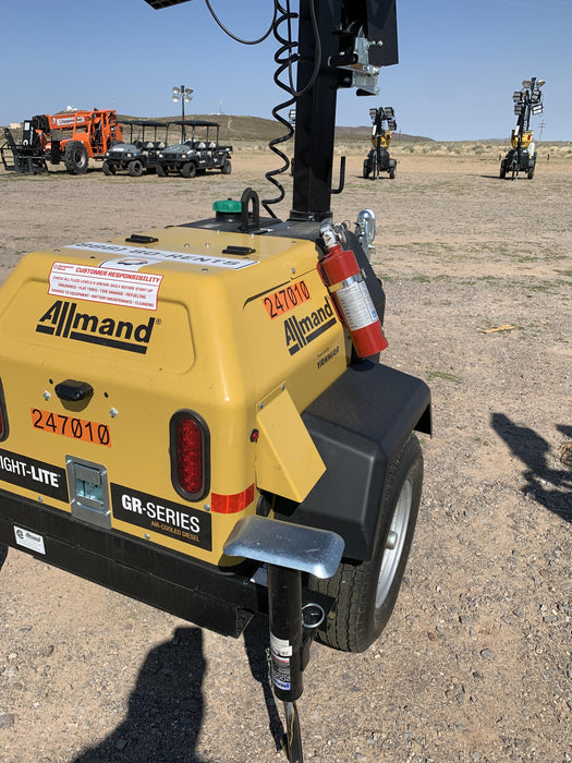 2022 Allmand NLV3GR (4) LED Light Fixture 350W, 23' Vertical Mast, 3kW Prime, Towable, ES Decals, T3