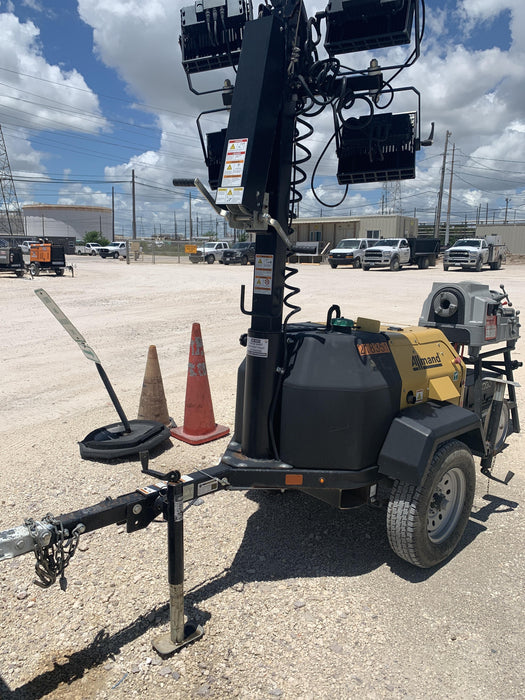 2022 Allmand NLV3GR (4) LED Light Fixture 350W, 23' Vertical Mast, 3kW Prime, Towable, Deep Sea L401, Leveling Jacks, Yanmar T4F 5.8hp