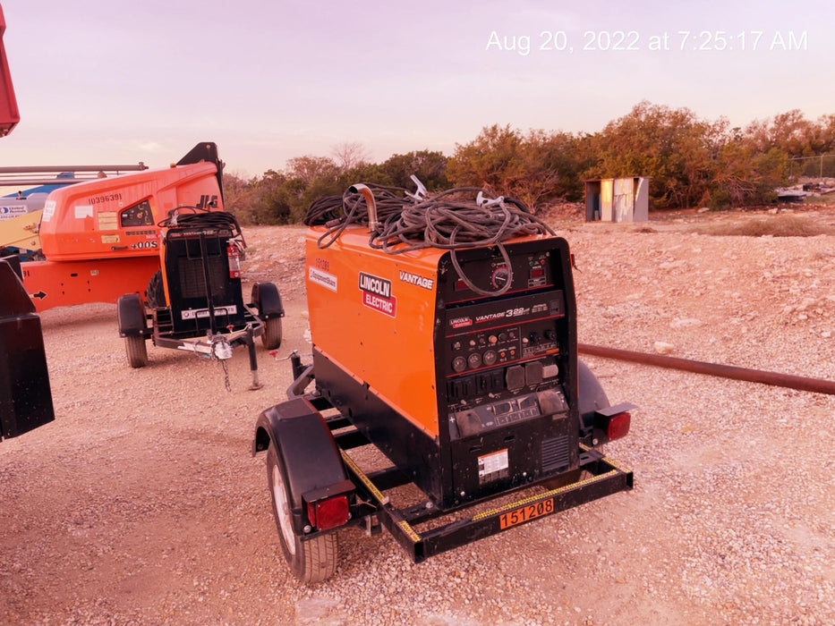 2021 Lincoln Electric Vantage 322 Vantage 322 Ready Pak 3 w/ Telematics & Decals, ORANGE (includes trailer, cable rack, fender light kit)