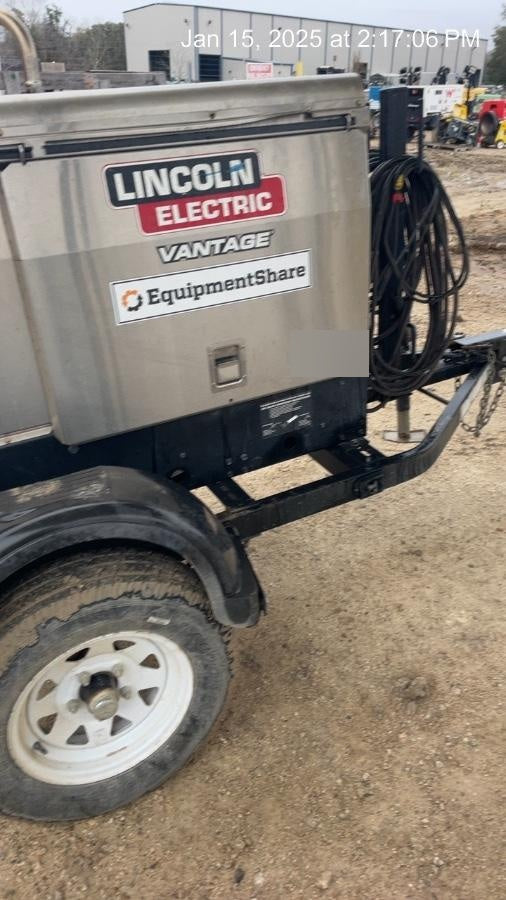 2019 Lincoln Electric Vantage 322 Welder Ready-Pak 3, Two wheel trailer, Fender and Light kit, Cable Rack