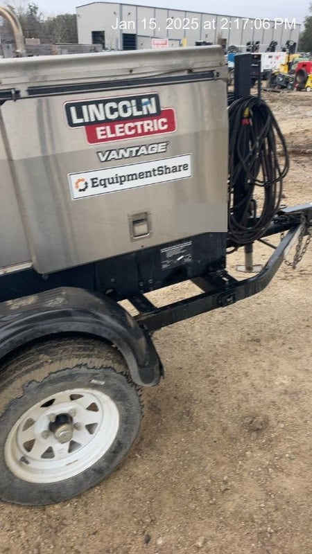 2019 Lincoln Electric Vantage 322 Welder Ready-Pak 3, Two wheel trailer, Fender and Light kit, Cable Rack