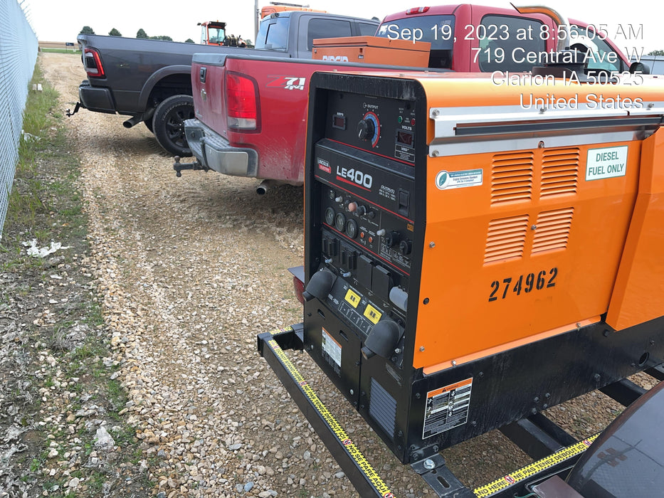 2022 Lincoln Electric LE400 Kubota V1505, Trlr, Cable Rack, Light Kit, ES Decals, T3