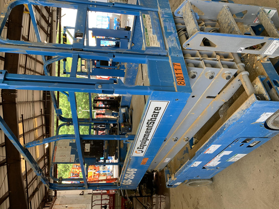 2019 Genie GS-2646 folding rails with full height swing gate, 800W Inverter