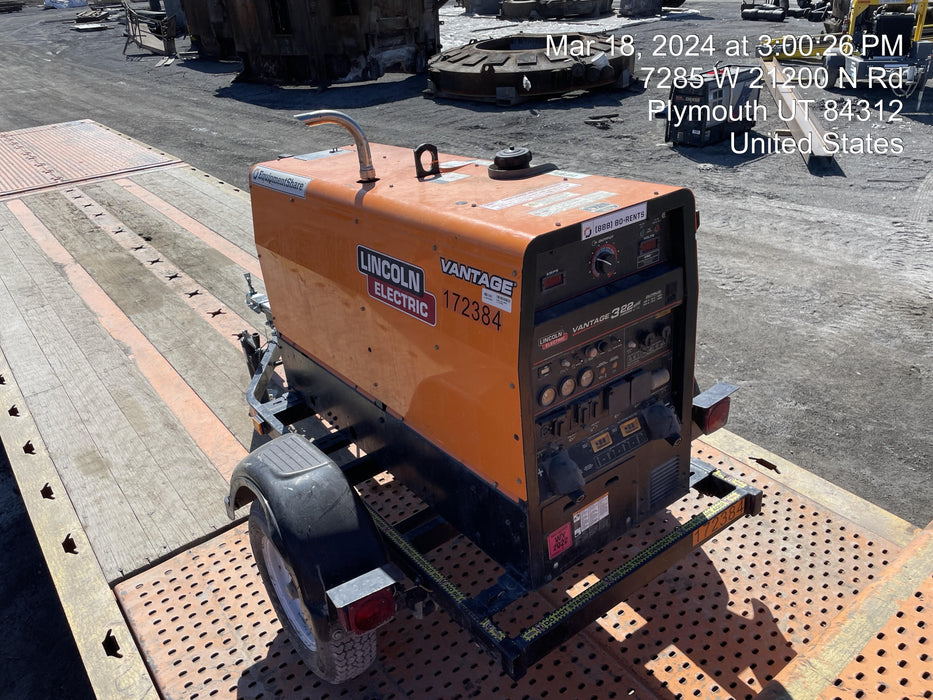 2021 Lincoln Electric Vantage 322 Vantage 322 Ready Pak 3 w/ Decals, ORANGE (includes trailer, cable rack, fender light kit) NO Telematics