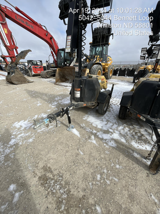 2022 Allmand NLV3GR (4) LED Light Fixture 350W, 23' Vertical Mast, 3kW Prime, Towable, Deep Sea L401, Leveling Jacks, Yanmar T4F 5.8hp