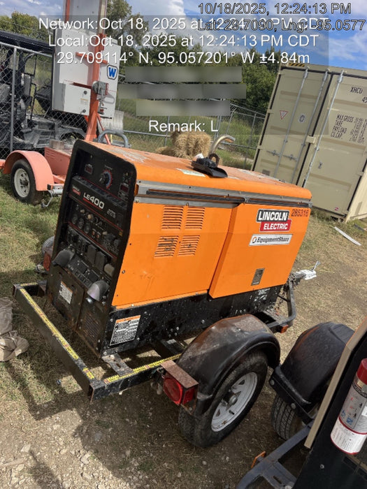 2022 Lincoln Electric LE400 Kubota V1505, Trlr, Cable Rack, Light Kit, ES Decals, T3