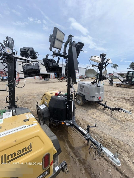 2022 Allmand NLV3GR (4) LED Light Fixture 350W, 23' Vertical Mast, 3kW Prime, Towable, Deep Sea L401, Leveling Jacks, Yanmar T4F 5.8hp