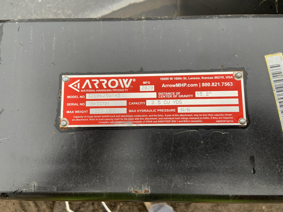 2020 ARROW MATERIAL HANDLING Telehandler Bucket Pin-On