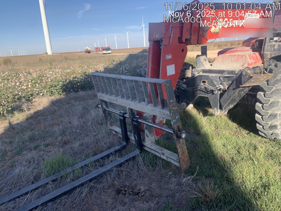 2019 Manitou MTA10055 Canopy, 120 HP, Solid Tires, Work Lights, Lift Hook, Auxiliary Hydraulics 66" Carriage and 60" Forks