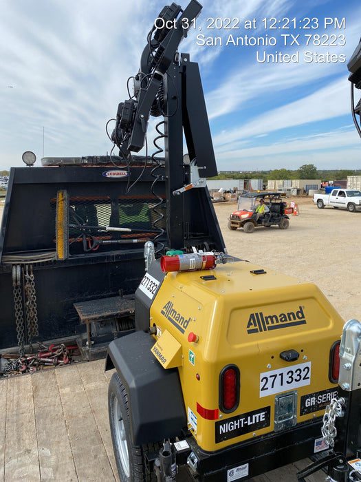 2022 Allmand NLV3GR (4) LED Light Fixture 350W, 23' Vertical Mast, 3kW Prime, Towable, ES Decals, T3