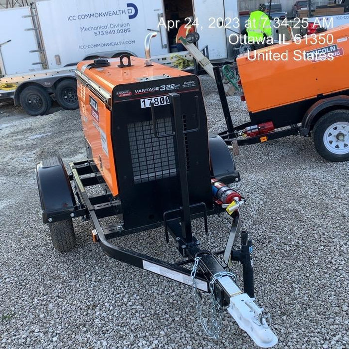 2021 Lincoln Electric Vantage 322 Vantage 322 Ready Pak 3 w/ Decals, ORANGE (includes trailer, cable rack, fender light kit) NO Telematics
