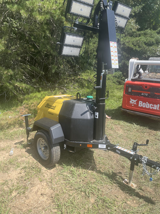 2022 Allmand NLV3GR (4) LED Light Fixture 350W, 23' Vertical Mast, 3kW Prime, Towable