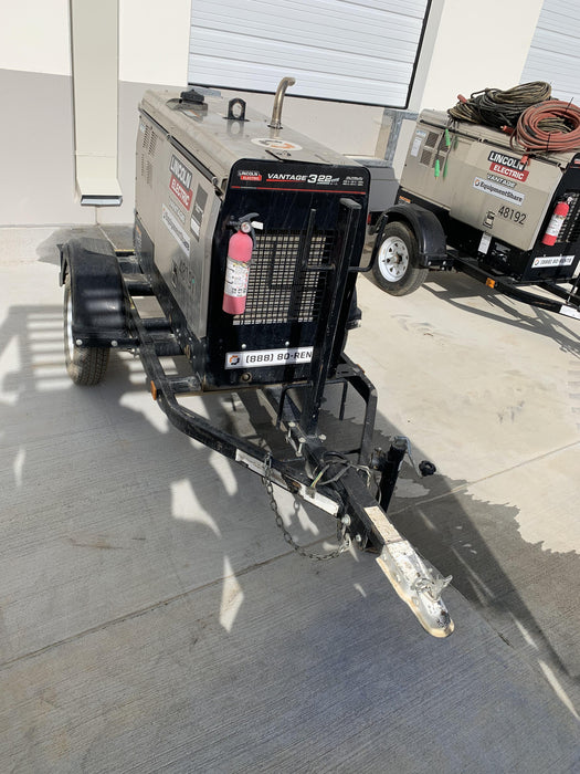 2019 Lincoln Electric Vantage 322 Ready-Pak 3, Two Wheel Trailer, Fender and Light Kit, Cable Rack