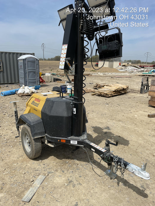 2022 Allmand NLV3GR (4) LED Light Fixture 350W, 23' Vertical Mast, 3kW Prime, Towable, ES Decals, T3