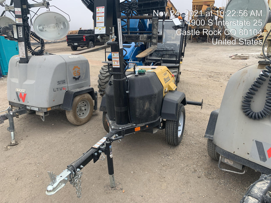 2021 Allmand NLV3GR (4) LED Light Fixture 350W, 23' Vertical Mast, 3kW Prime, Towable, Deep Sea L401, Leveling Jacks, Yanmar T4F 5.8hp