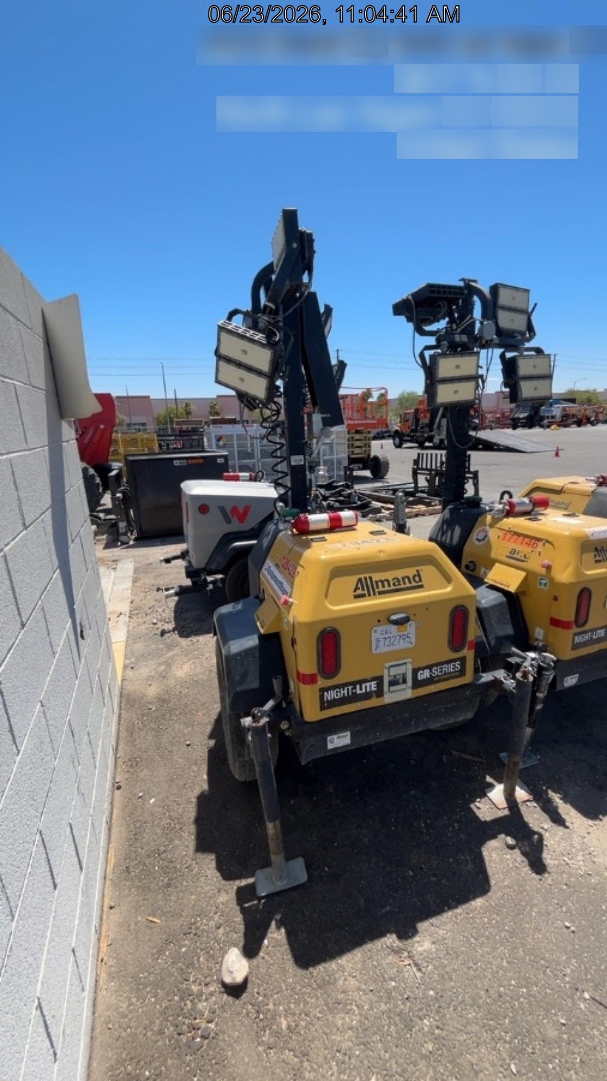 2021 Allmand NLV3GR (4) LED Light Fixture 350W, 23' Vertical Mast, 3kW Prime, Towable, Deep Sea L401, Leveling Jacks, Yanmar T4F 5.8hp