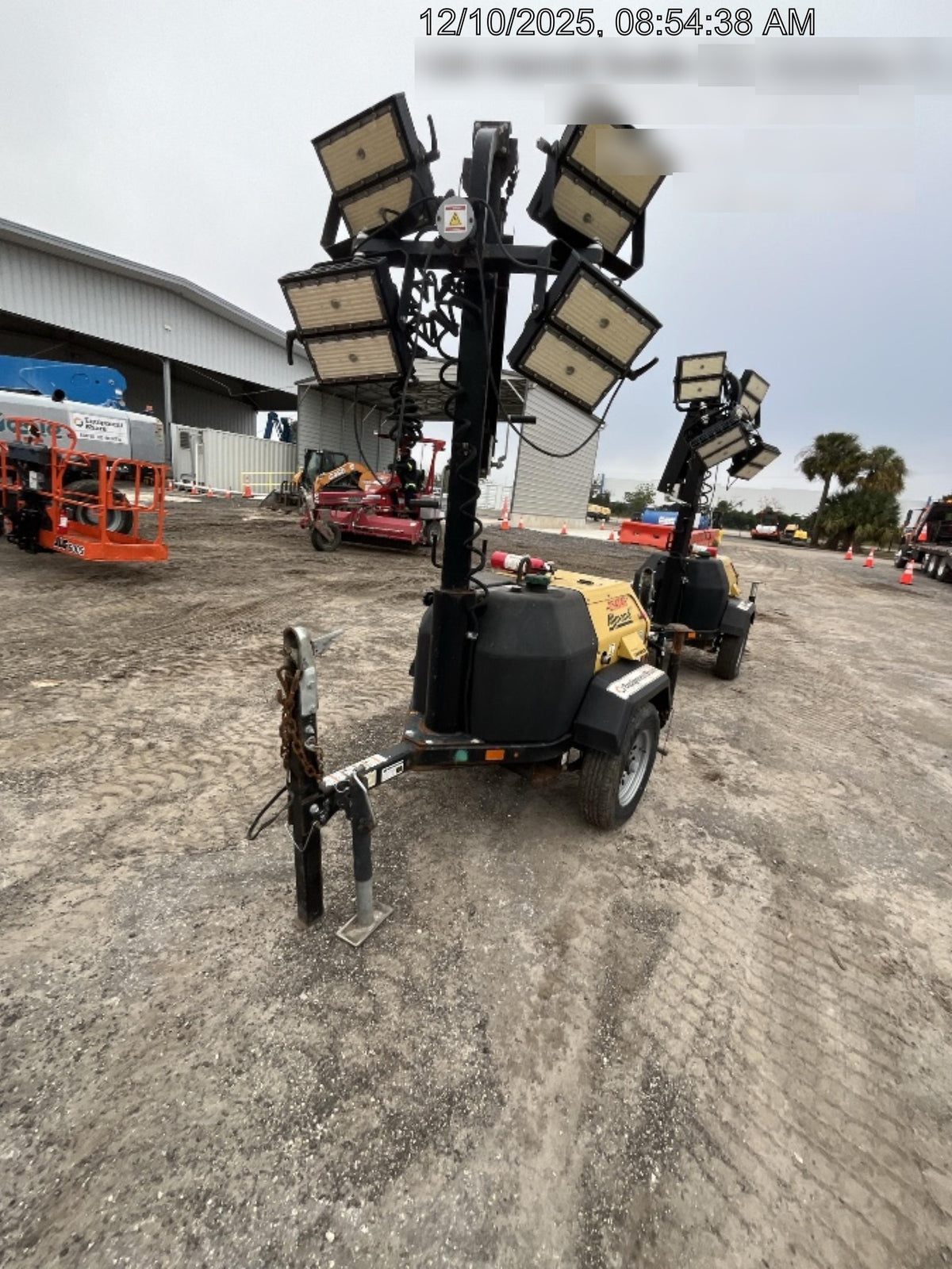 2022 Allmand NLV3GR (4) LED Light Fixture 350W, 23' Vertical Mast, 3kW Prime, Towable, ES Decals, T3